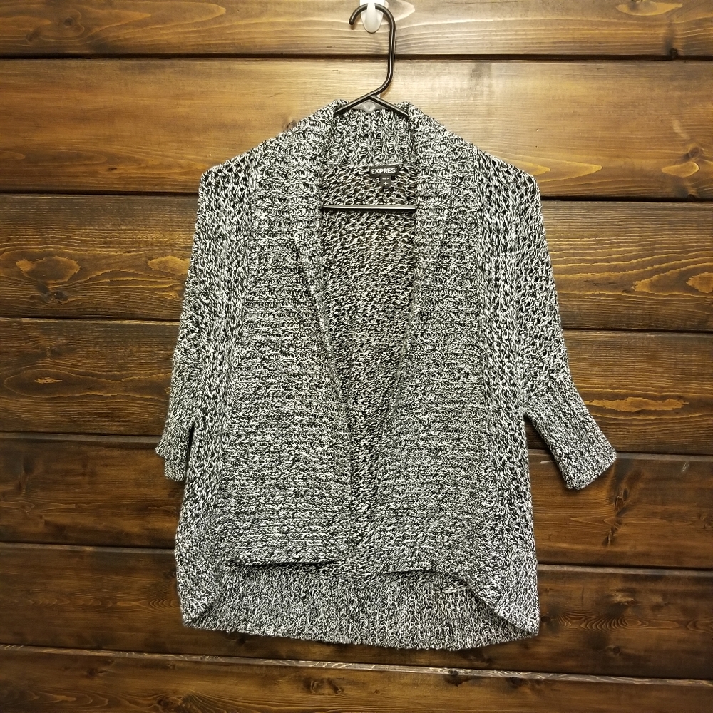 Express Black and White Sweater Cardigan